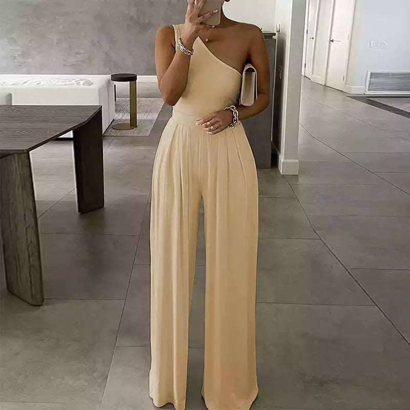 Wide Leg Pants and one Hand Bodysuit Set