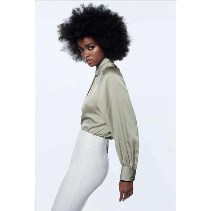 Long Sleeve Satin Blouse