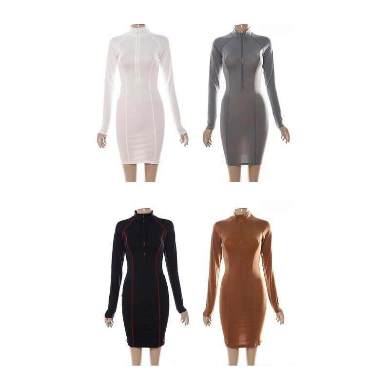 Zipper Bodycon Dress