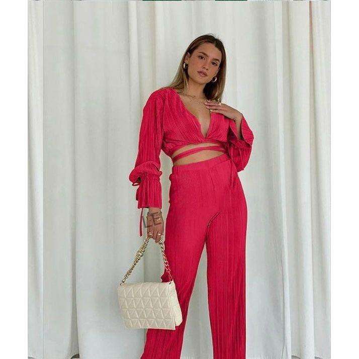 High Waisted Pants and Top Set