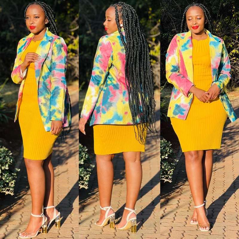 Tie-Dye Print Formal Blazer