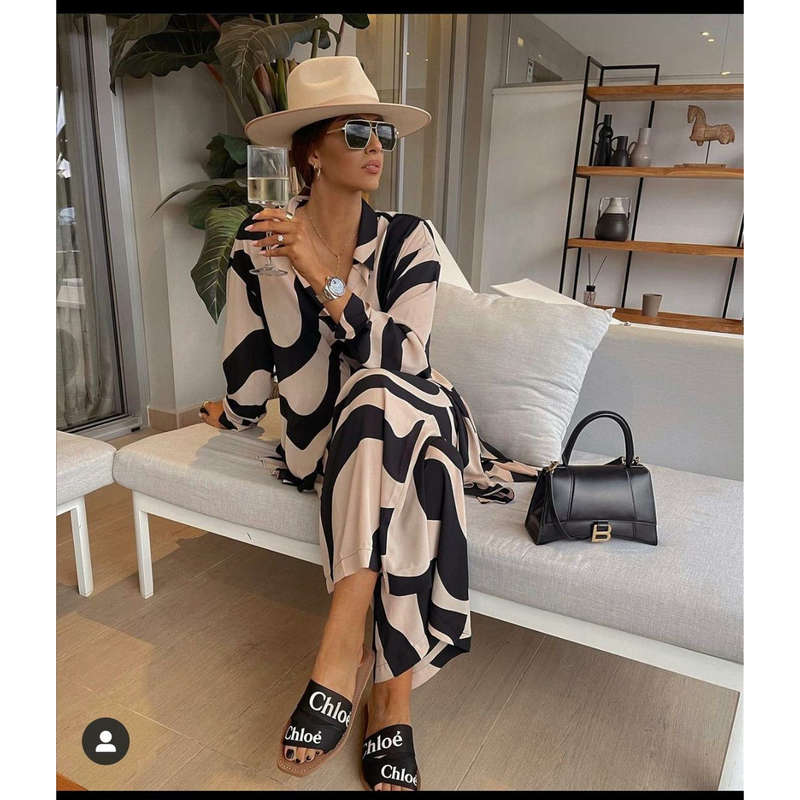 Printed Loose Shirts & Pants Two-Piece Set