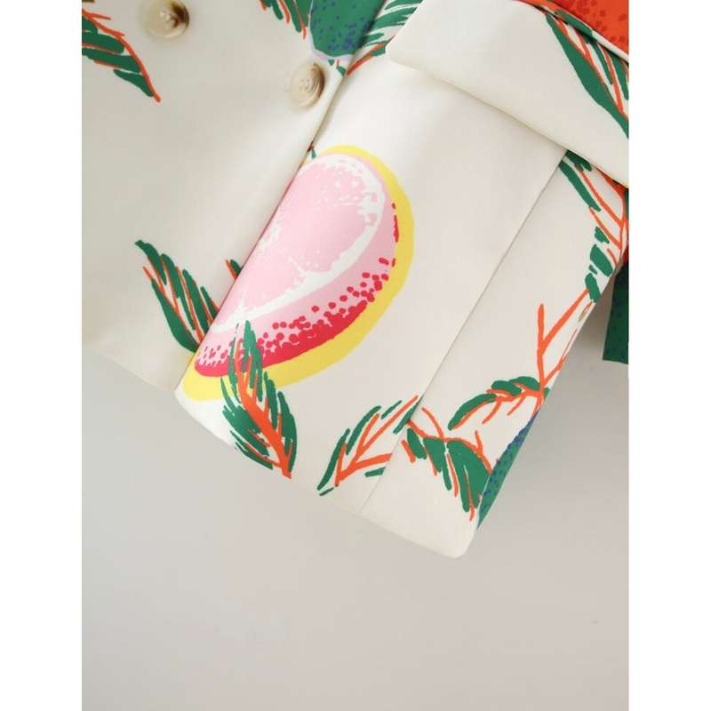 Double Breasted Print Blazer - M