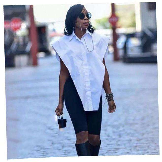 Sexy Lapel Sleeveless Cover Blouse Shirt