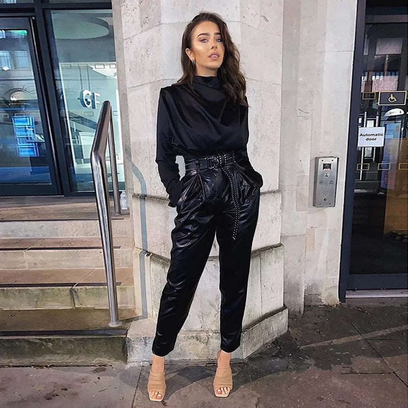Turtleneck Satin Bodysuit