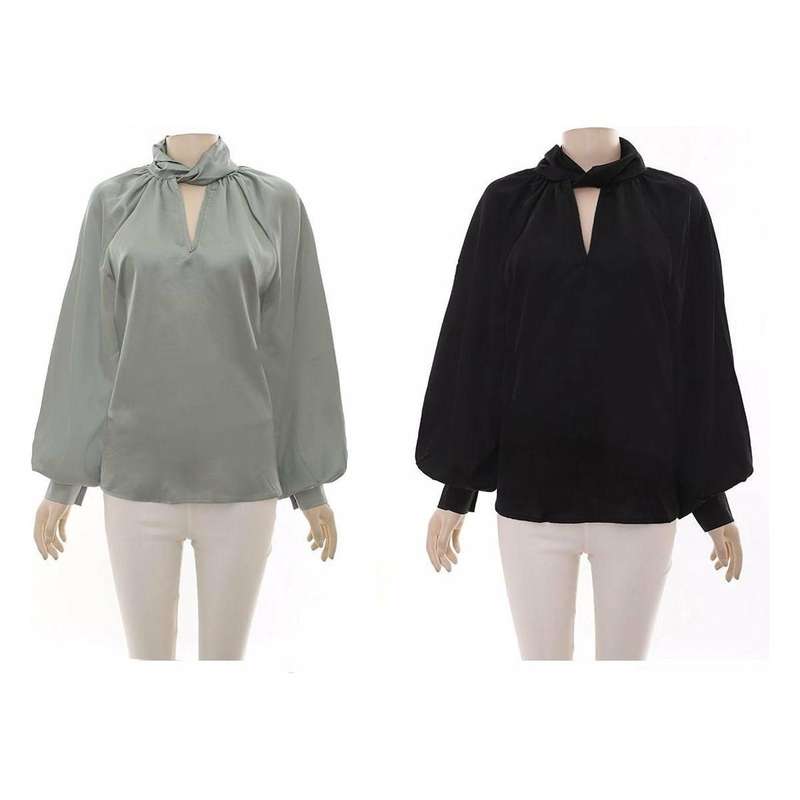 Long Sleeve Satin Blouse
