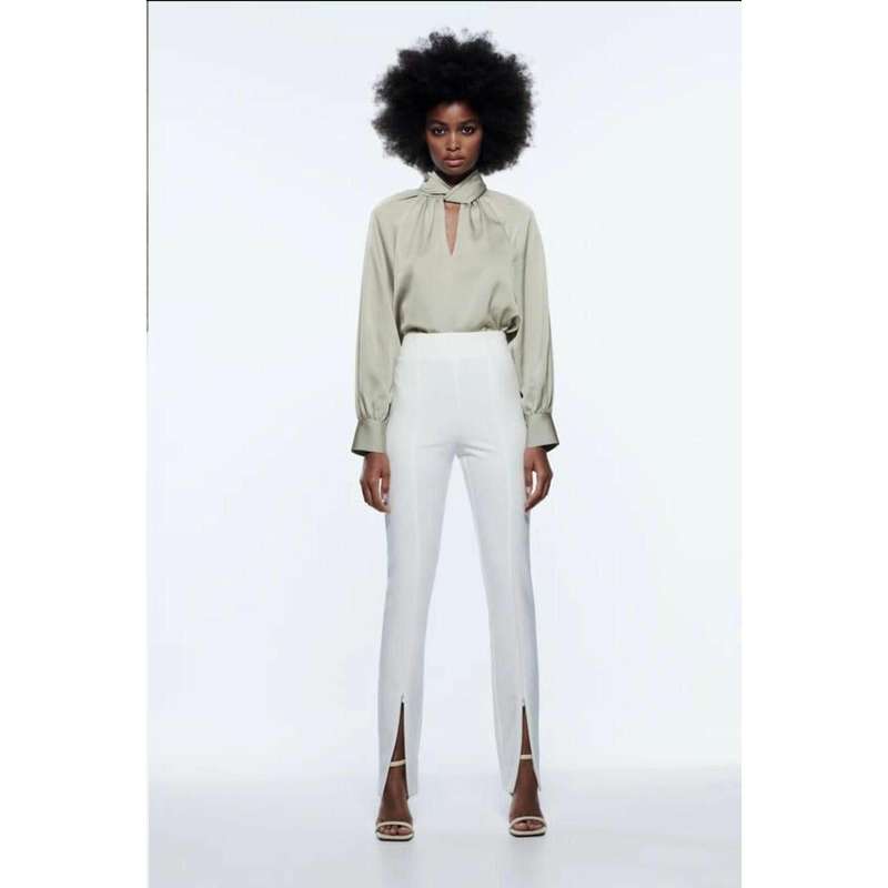 Long Sleeve Satin Blouse