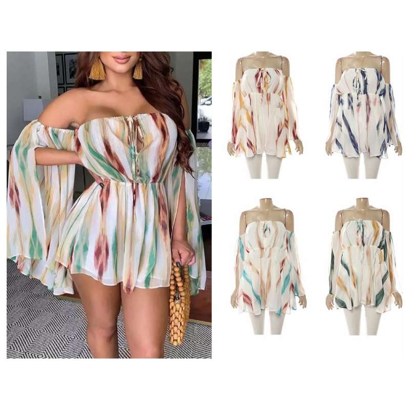 Chiffon Colorful Loose Mini Dress