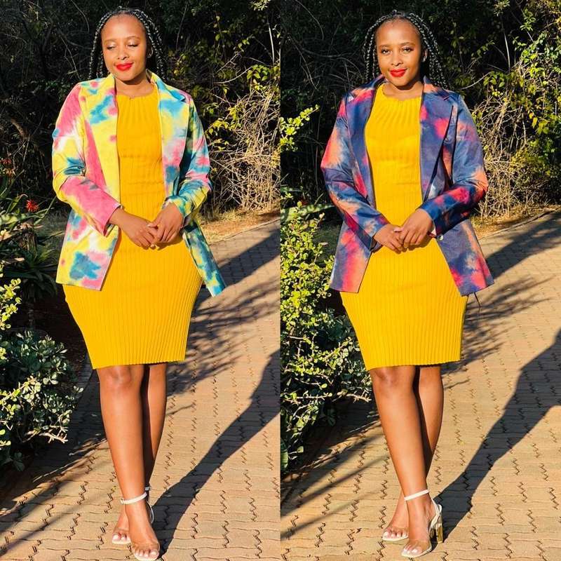 Tie-Dye Print Formal Blazer