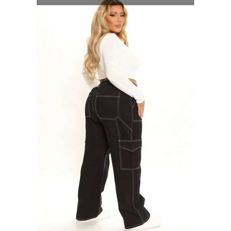 Low Rise Pocket Straight Leg Trousers Streetwear