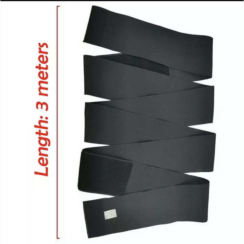 Snatch Me Up Bandage Wrap Waist Trainer - BLACK / 3 METER