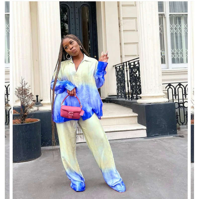 Loose Gradient Printing Twin Set