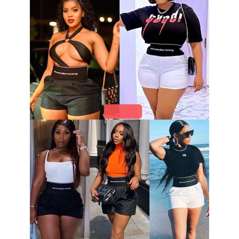 Elastic Waist & Exposed Zipper Bam Short