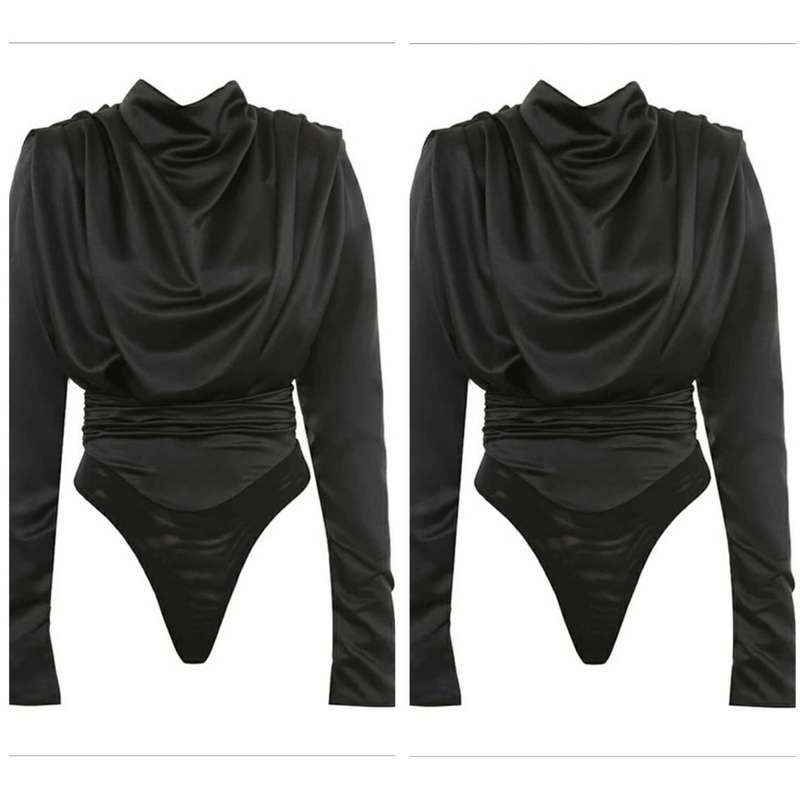 Turtleneck Satin Bodysuit
