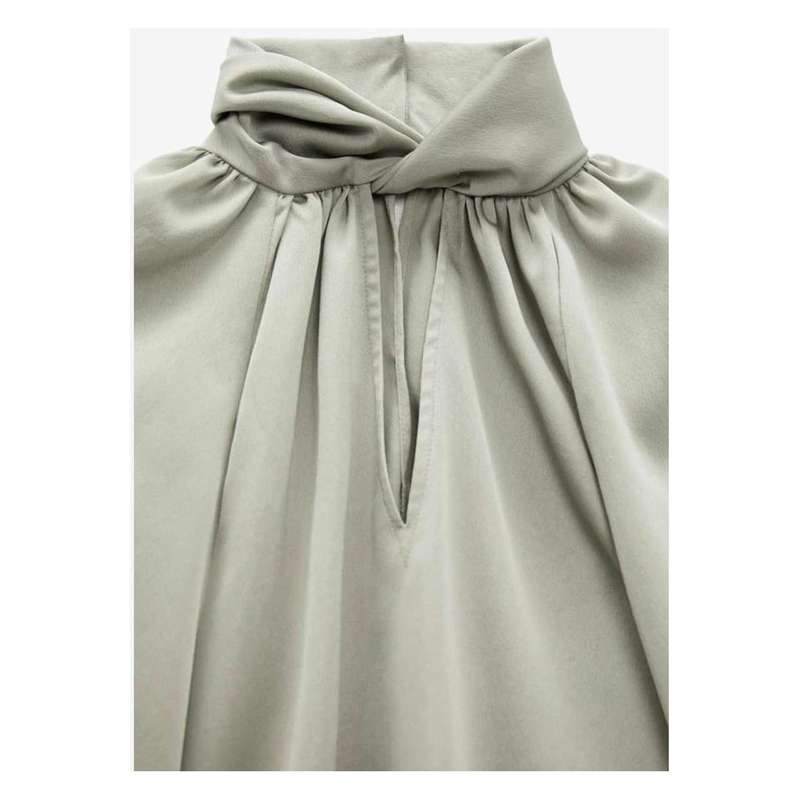 Long Sleeve Satin Blouse