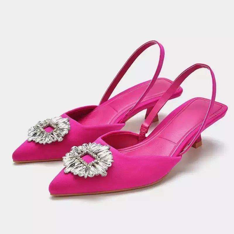 Rhinestones Decorated Pointed Heels Pumps