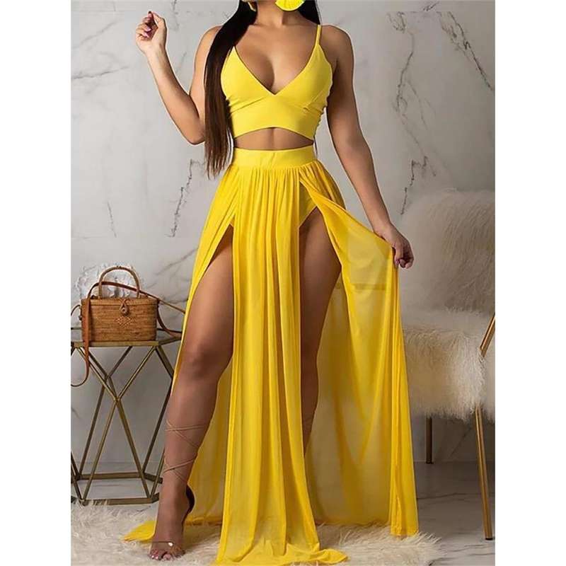 Side Slit Swimming Two Piece