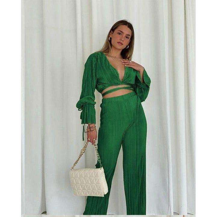 High Waisted Pants and Top Set