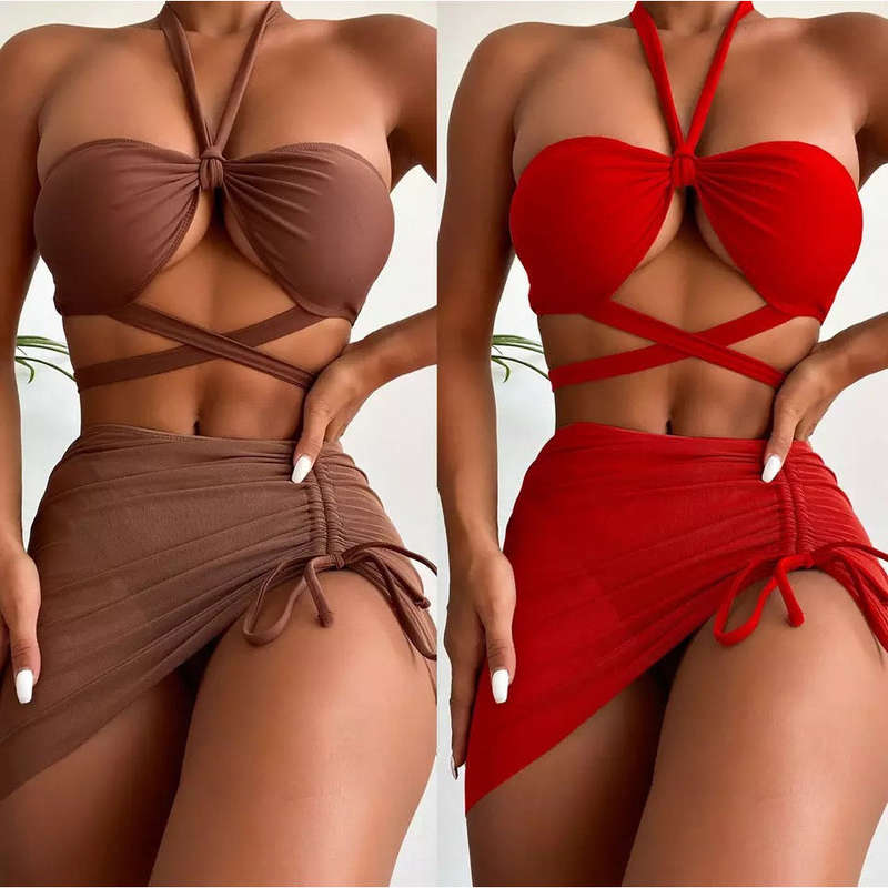 Halter Bandage Women's Swimsuit