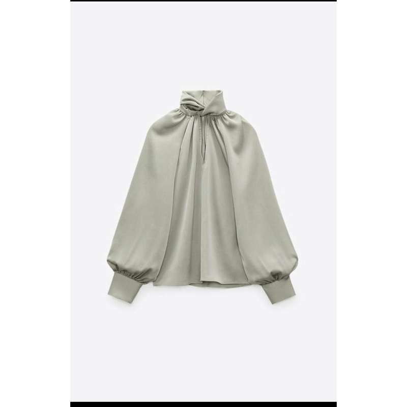 Long Sleeve Satin Blouse