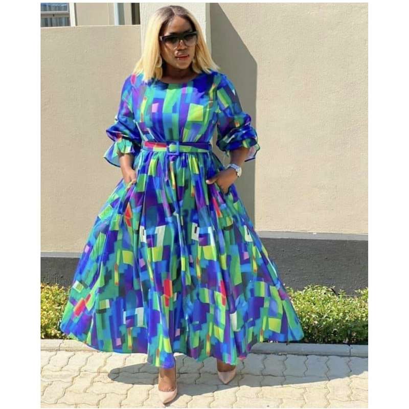 Multi-Color Floral Print Maxi Dress