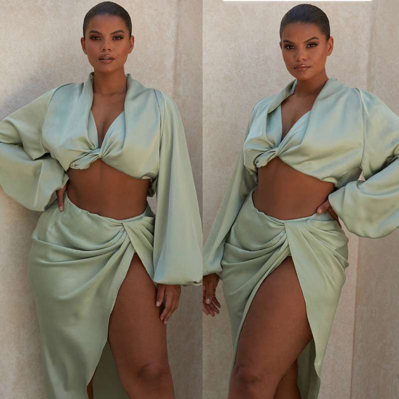 Silky Satin Twin Set