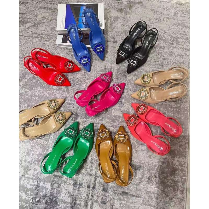 Rhinestones Decorated Pointed Heels Pumps