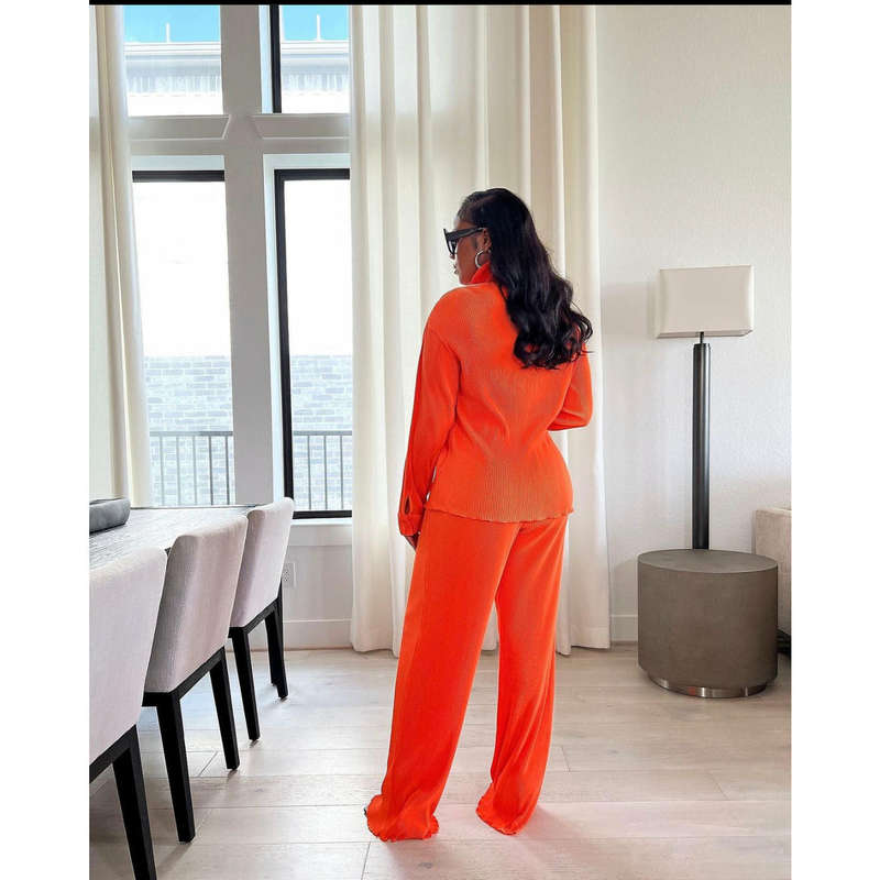 Pleated Shirt & Trousers Two Piece Sets