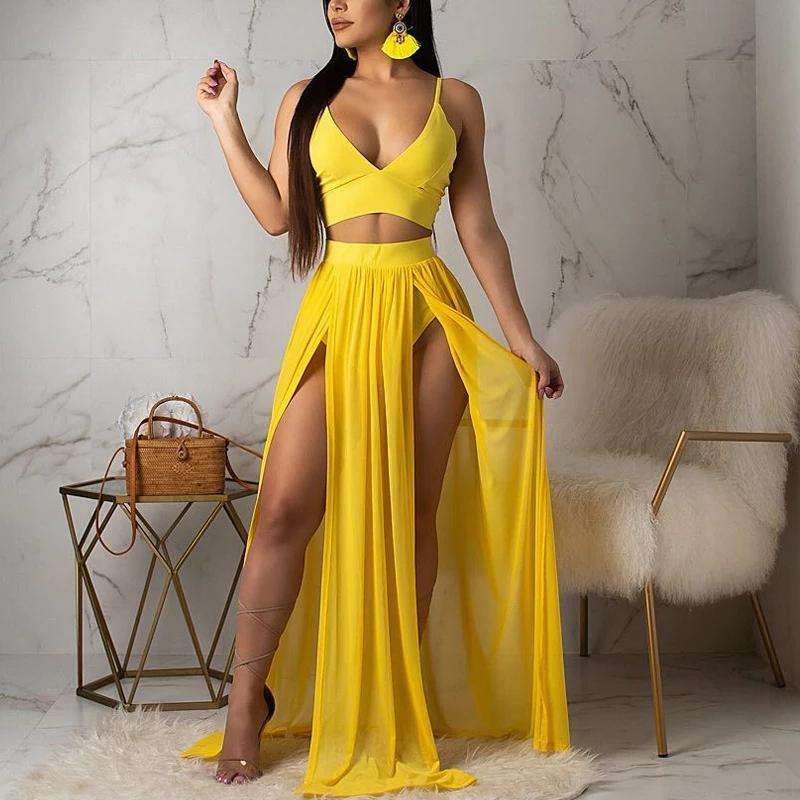 Side Slit Swimming Two Piece
