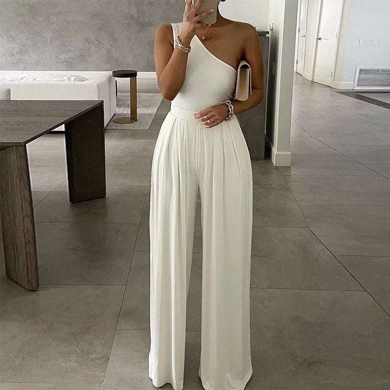Wide Leg Pants and one Hand Bodysuit Set