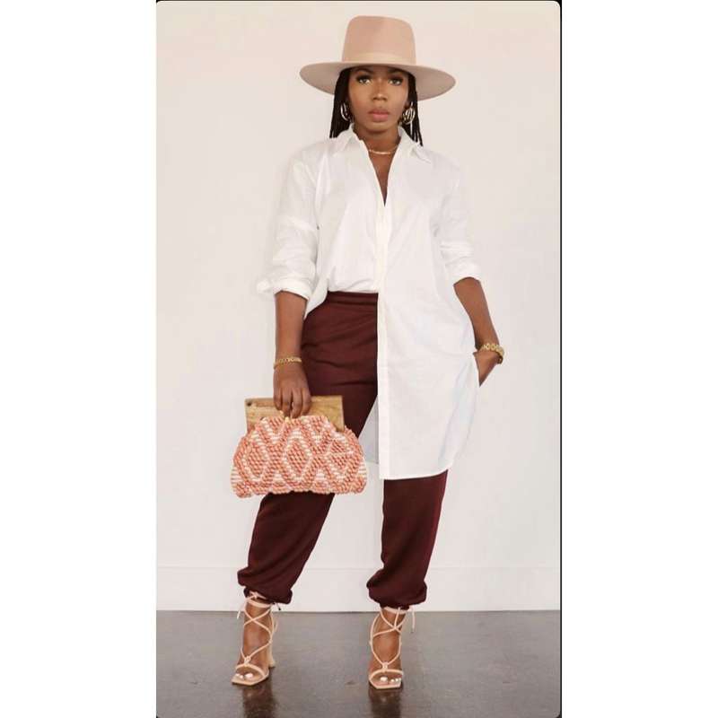 Over sized Button Up Shirt Dress - WHITE / L