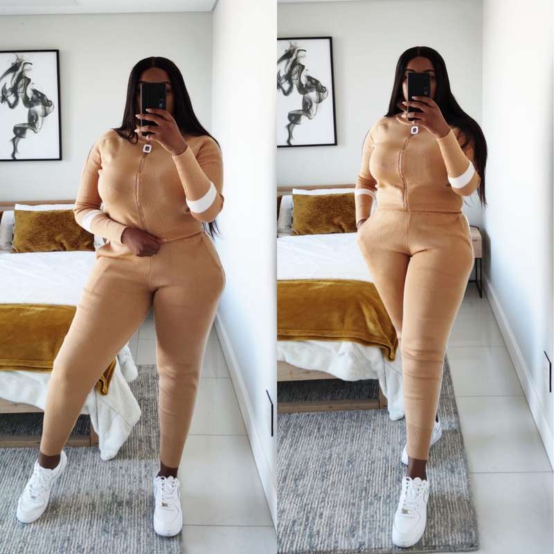 Knitting Tracksuits Two Piece Sets