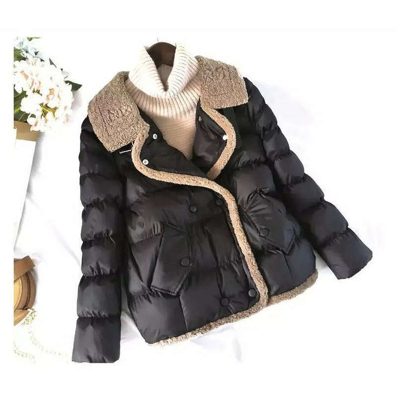 Thickened Warm Short Cotton Puff Jacket - BEIGE / L