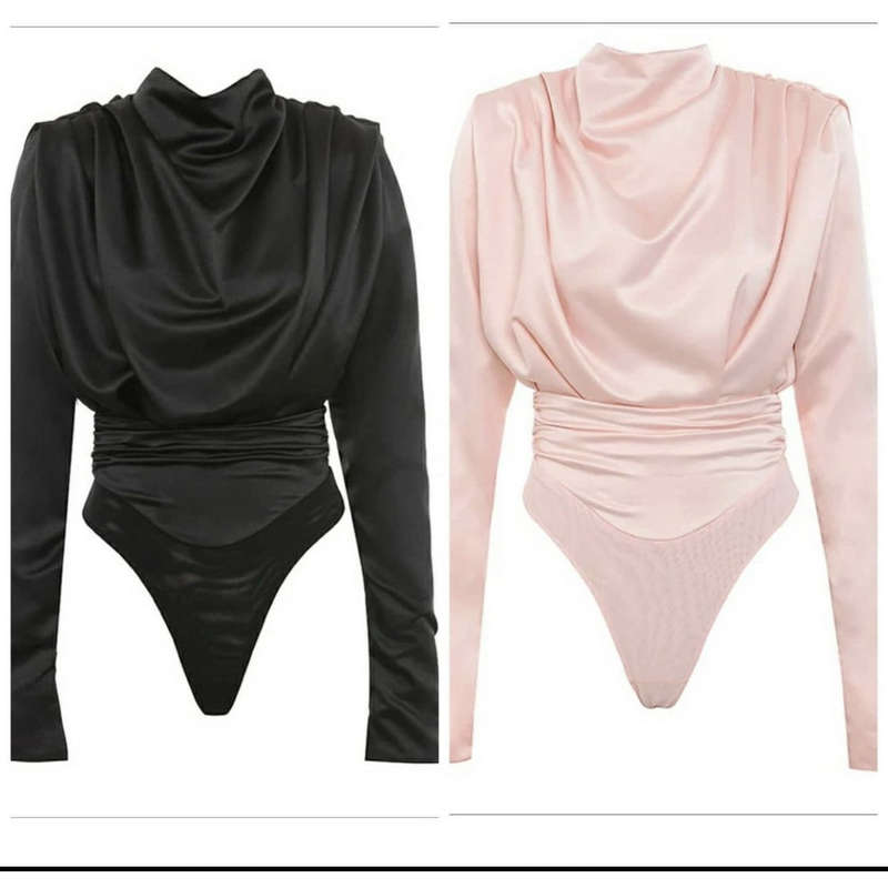 Turtleneck Satin Bodysuit