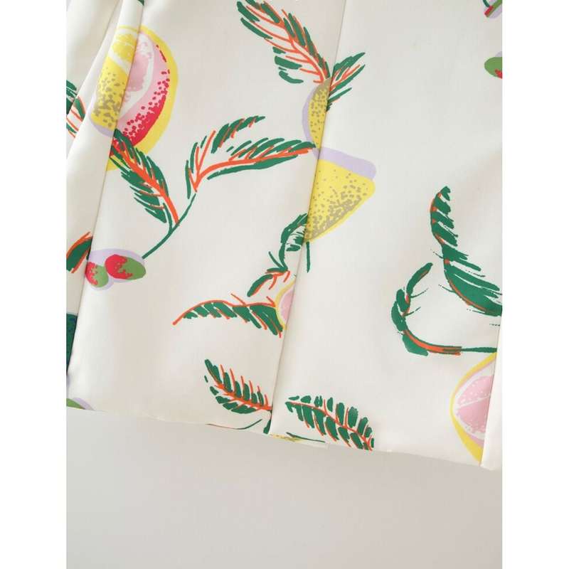 Double Breasted Print Blazer - M