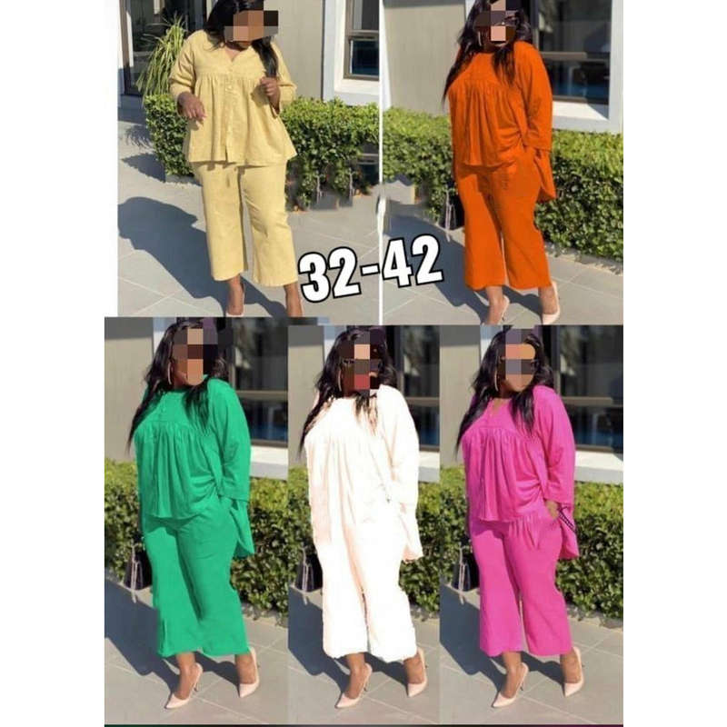 Irregular Top &  Trousers Set