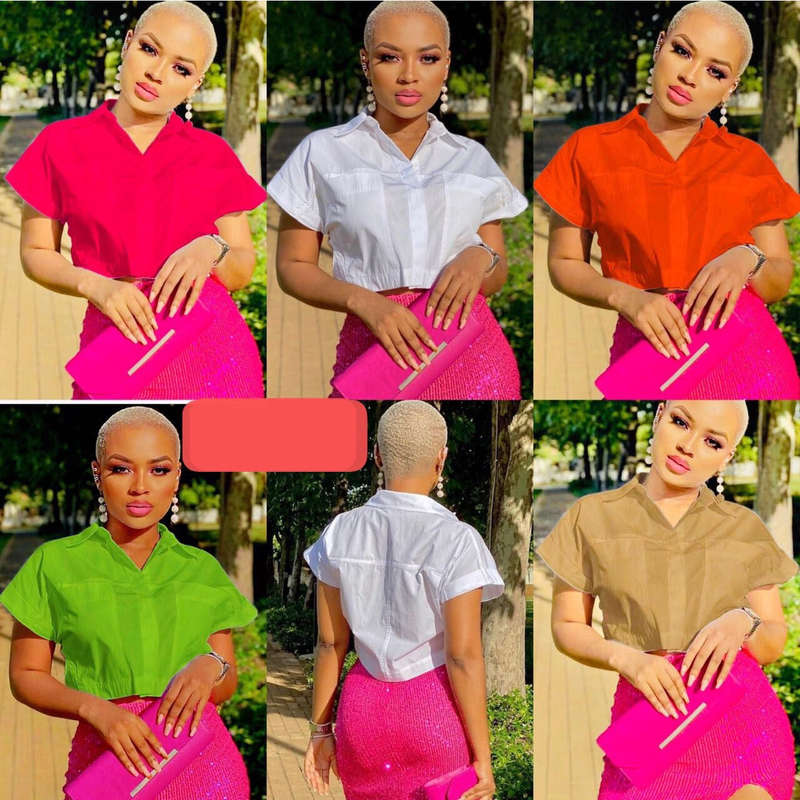 V-Neck Crop Shirt