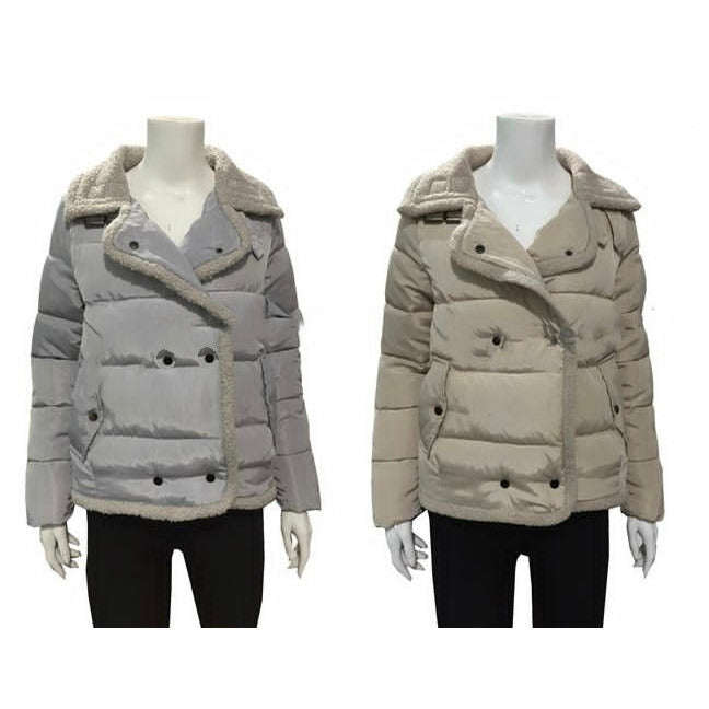 Thickened Warm Short Cotton Puff Jacket - BEIGE / L