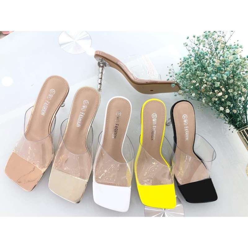 Open Toe Crystal Heel Shoes
