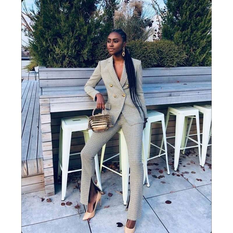Bottom Slit Pant & Double Breasted Blazer Formal Suit