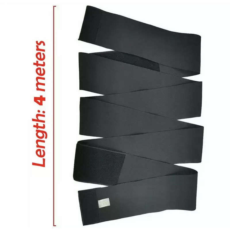 Snatch Me Up Bandage Wrap Waist Trainer - BLACK / 3 METER
