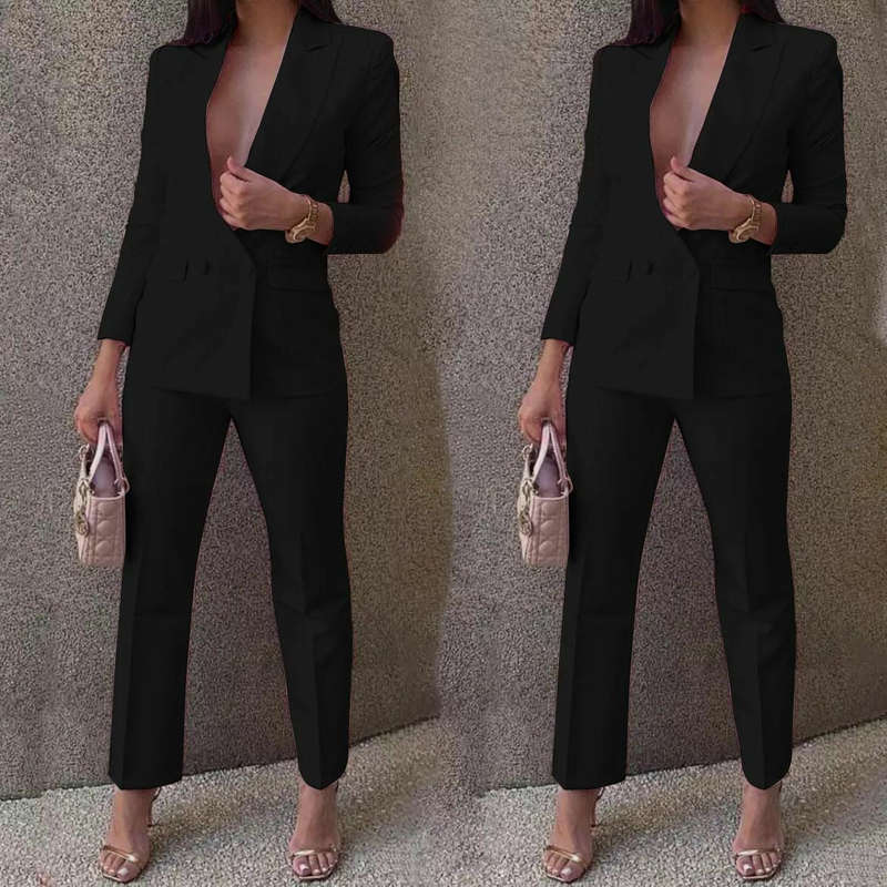 Ladies formal Suit - BLACK / L