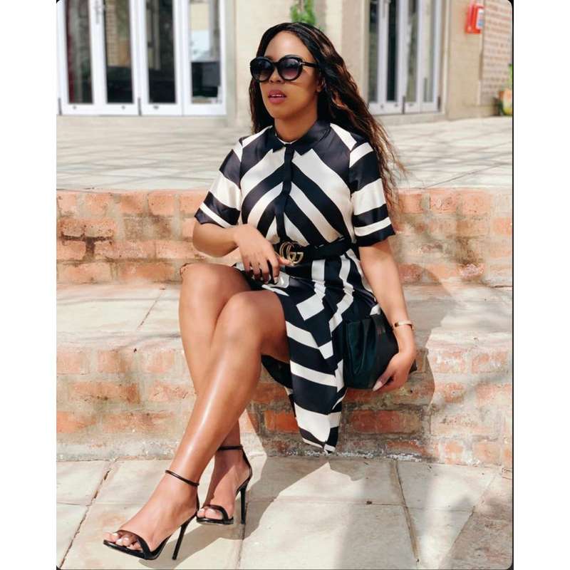 Striped Short Sleeve Dress
