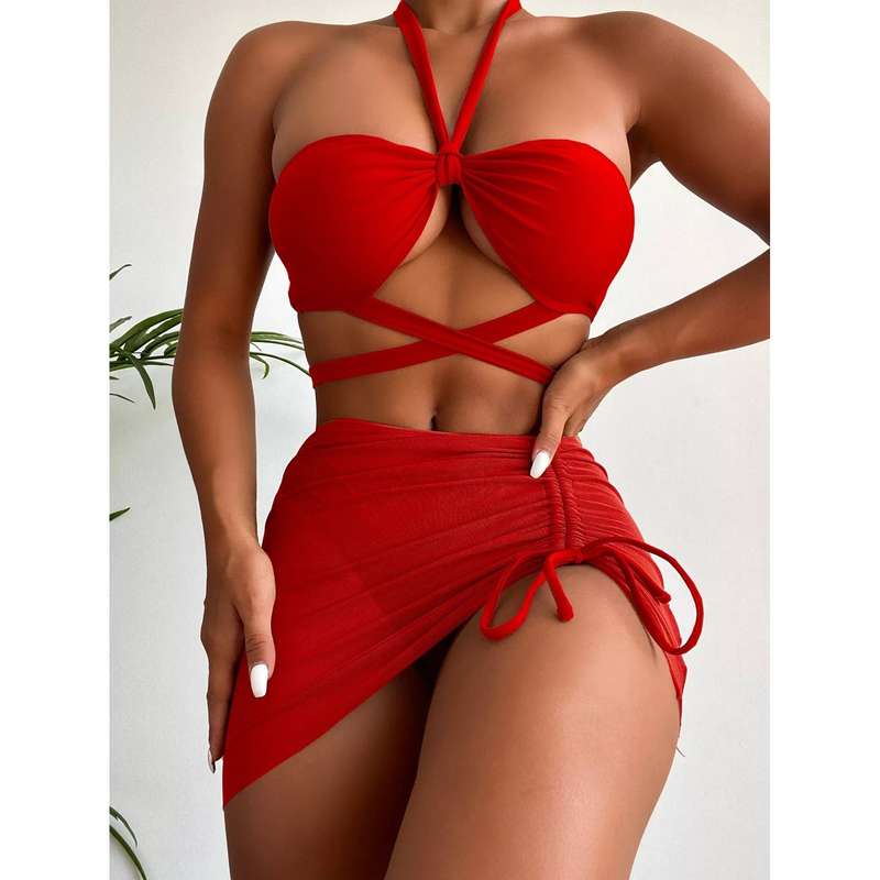 Halter Bandage Women's Swimsuit