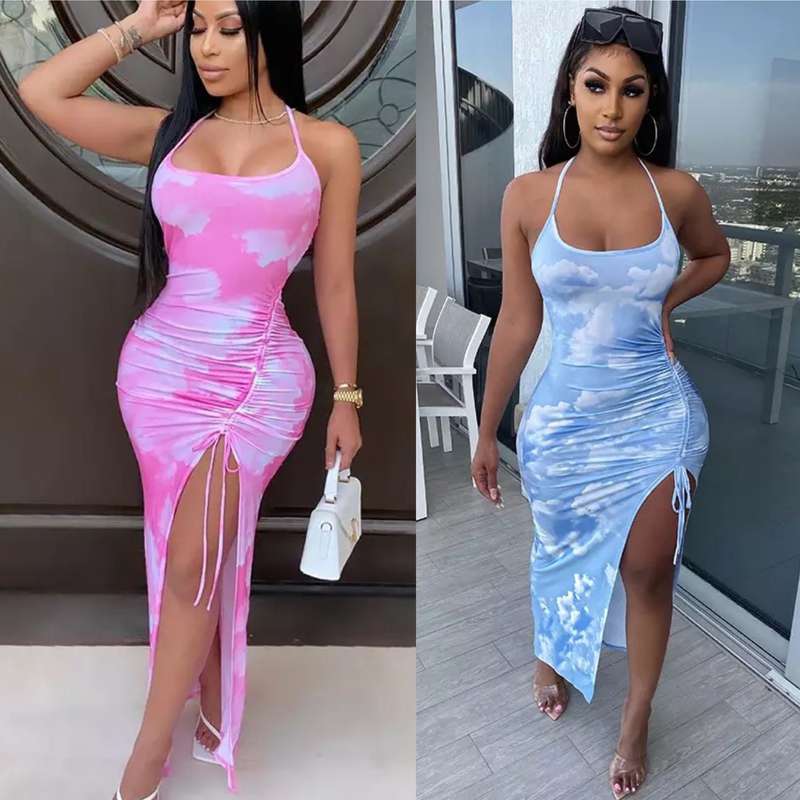 Sexy Halter Off Shoulder Backless Dress
