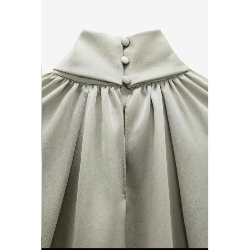 Long Sleeve Satin Blouse