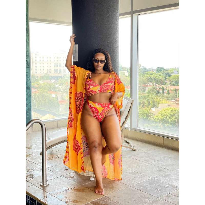 Long Kimono and Bikini 3 Piece Set No