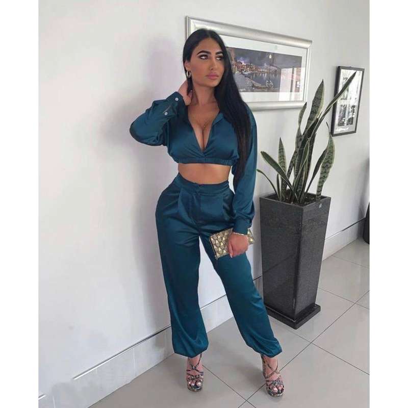 High five Satiny Jogger & Crop Top Se