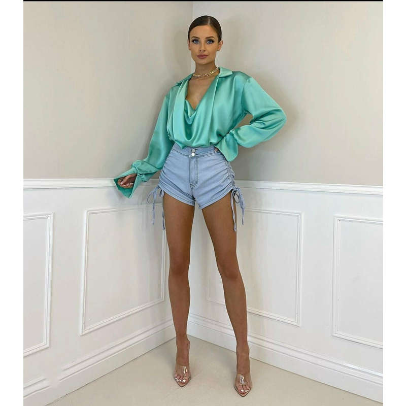 V-Neck Long Sleeve Blouse