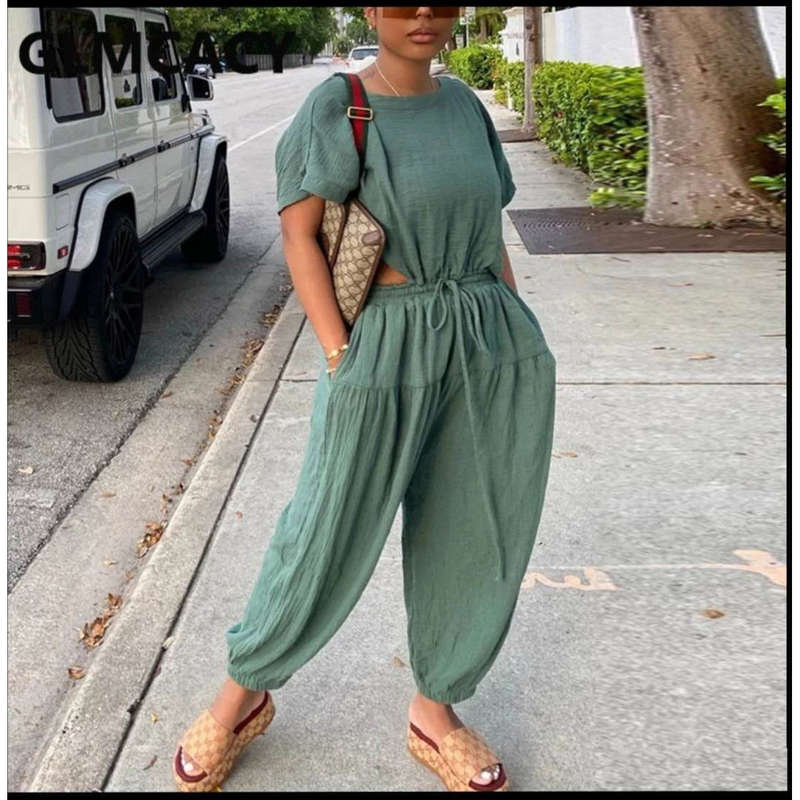 Shelly Back open overall jumpsuit - PINK / 28